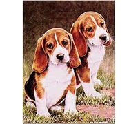 Wingkin Kits estampados de punto de cruz perro beagle 11ct Lona Preimpresa patrón de costura cruzada para costura kits de inicio de bordado para principiantes(40×50cm)