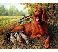 Wingkin Kits estampados de punto de cruz perro de caza de animales 11ct Lona Preimpresa patrón de costura cruzada para costura kits de inicio de bordado para principiantes(40×50cm)