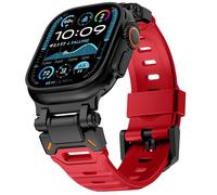 WINGLE FKM - Correas de goma para Apple Watch Ultra 2 Band Ultra de 49 mm, 46 mm, 45 mm, 44 mm, 42 mm, para hombres, Series 10, 9, 8, 7, SE, 6, 5, 4, 3, 2, conector de metal militar, correas