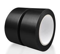 WinGluge 2 Piezas Cinta Americana Negro, Cinta de Reparación 27.4m x 50mm, Cinta Multiusos Super, Cinta adhesiva Resistente, Cinta de Sellado para Reparar, Agrupar, Fijar, Reforzar y Sellar