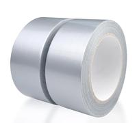 WinGluge 2 Piezas Cinta Americana Plata, Cinta de Reparación 27m x 48mm, Cinta Multiusos Super, Cinta adhesiva Resistente, Cinta de Sellado para Reparar, Agrupar, Fijar, Reforzar y Sellar