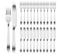 WinGluge 24 Piezas Juego de Cubiertos Churrasco, Steak Set, Juego de Cubiertos Acero Inoxidable, Juego de Cuchillos para Bistec Apto para Lavavajillas, para Cenas, Fiestas, Restaurantes, Hoteles