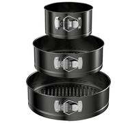 WinGluge 3 Piezas Molde Desmontable, 12/18/22cm Moldes Para Pasteles, Molde Tarta, Molde repostería Redondo con Revestimiento Antiadherente, Molde para Bizcochos, para Repostería, Tartas