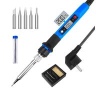 WinGluge 80W Soldador Estaño, Soldadores de Estaño con Temperatura Ajustable 180-480°C y Pantalla Led Digital, 5 Pcs Puntas Diferentes, Alambre De Soldadura Para El Uso Diversamente Reparado