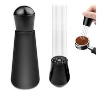 WinGluge Agitador de Café Espresso, Barista Accesorios, Distribuidors Cafe, Aguja Polvo de Café Profesionals, Herramientas de Distribución Expreso, con 12 Agujas Finas Extraíbles, Negro Mate