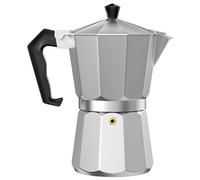 WinGluge Cafetera Italiana de Aluminio, Cafetera Moka, Cafeteras de 6 Tazas, Cafeteras Italiana Espresso, Mango Ergonómico, Válvula de Seguridad, Junta de Silicona, para Cocina, Oficina, Plateado