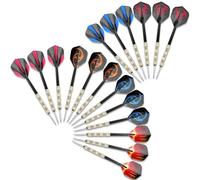 WinGluge Juego de 18 Dardos con Punta de Acero, Dardos Profesionales 14 Gramos, Darts Set 6 Patrones, Dardos para Principiantes, Bar y Sala de Juegos, Familia Fiesta, Rec Room