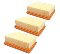 WinGluge Kit de 3 Filtro de Pliegues Plano, Aspiradora Filtros Plegado, Filtros Planos Plisados, Filtro de Poliéster Flat-pleated compatible con Aspiradoras Karcher para MV4 MV5 MV6 WD4 WD5, Naranja