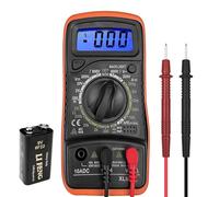 WinGluge Multímetro Digital, Voltímetro Amperímetro Ohmímetro Probador Voltaje Continuidad, Polimetro 2000 Conteos, Con LCD Retroiluminada, para Medir Voltaje AC/DC, Corriente, Capacitancia, Diodo