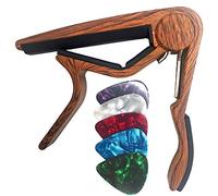 WiNGO Cejilla Guitarra Española Clásica Profesional Clasica Guitar Capo Ligero Aleación de Aluminio con 5 Púas de Guitarra.