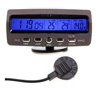 WINGONEER 12V Termómetro de la temperatura del monitor de la alarma LCD/Battery del coche