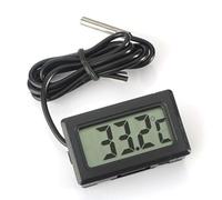 WINGONEER Termómetro digital LCD con monitor de temperatura con sonda externa para refrigerador, congelador, refrigerador, acuario, color negro