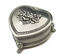 Wingostore - Caja de música de aleación de metal en relieve y movimiento dorado para Navidad, cumpleaños, día de San Valentín (HearShapedMetal1YMSS, You are my sunshine)