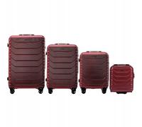 Wings Crake - Maleta de 4 piezas, grande, mediano, cabina, equipaje de mano para avión, 100% poliéster indestructible, color rojo, rojo, 4 SET, Maleta