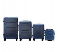 Wings Crake - Maleta de 4 piezas, grande, mediano, cabina, equipaje de mano para avión, 100% poliéster indestructible, color azul, azul, 4 SET, Maleta