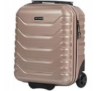 Wings Crake Maleta de cabina pequeña de 16", equipaje de mano gratuito para aviones, 4 ruedas giratorias, 100% POLICARBON indestructible, dorado, dorado, extra-small, Maleta