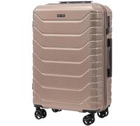 Wings Crake - Maleta mediana de 24", equipaje de viaje para aviones, 4 ruedas giratorias, 100% poliéster, indestructible, dorado, dorado, medium, Maleta