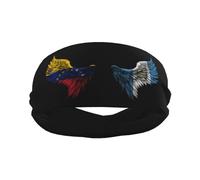 Wings Diadema deportiva con bandera de Venezuela y Guatemala para hombres y mujeres, diadema de entrenamiento que absorbe la humedad, banda para el sudor para correr, ciclismo, fútbol, yoga
