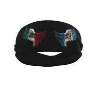 Wings Diademas deportivas con bandera de México y Guatemala para hombres y mujeres, diadema de entrenamiento que absorbe la humedad, banda para el sudor para correr, ciclismo, fútbol, yoga