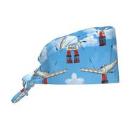 Wings in The Sky - Gorro de trabajo con patrón de cielo - Tejido súper absorbente del sudor y de secado rápido + diseño ajustable