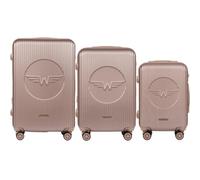 Wings Maleta rígida con ruedas y candado, dorado, Set 3, Maleta