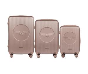 Wings Maleta rígida con ruedas y candado, dorado, Set 3, Maleta
