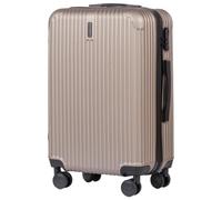 Wings Maleta rígida - Maleta de viaje grande y trolleys - Ultraligero con ruedas - Maleta Trolley Equipaje de mano - Maleta rígida con candado - Trolley Pequeño para Avión, dorado, 66x43x26, Maleta