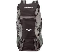WINGS Mochila de trekking ligera de 30 l con ventilación en la espalda, cinturón de cintura, silbato de emergencia, cubierta de lluvia, montaña al aire libre, Negro, L, Casual