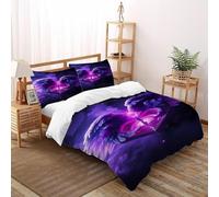 Wings of Love Funda De Edredón 3 Piezas con Impresión En 3D Purple Wing Love con 2 Fundas De Almohada Super King(260x220cm) Microfibra Ropa De Cama para Adultos Y Niñas