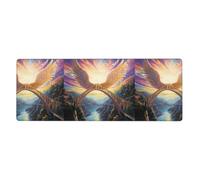 Wings on The Rainbow Bridge - Alfombrilla de mouse extragrande impresa de 12 x 31.5 pulgadas para oficina, juegos y aprendizaje, duradera, cómoda y respetuosa con el medio ambiente