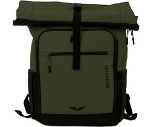 Wings ROOK Mochila de viaje con cierre enrollable, verde, 900D TPU, 29 L, impermeable, bolsillo para portátil de 15 pulgadas