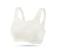 Wingslove Sujetador Deportivo para Mujer Talla Grande Sujetador Deportivo sin Aros sin Relleno de Alto Impacto (Marfil,100C)