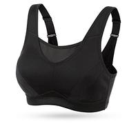 Wingslove Sujetador Deportivo para Mujer Talla Grande Sujetador Deportivo sin Aros sin Relleno de Alto Impacto (Negro,90G)