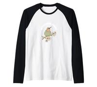 Wingspan Away Cute Animal Bird Lover Bird On A Branch Camiseta Manga Raglan