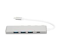 WINH Hub USB C a USB, Transmisión de Alta Velocidad Hub USB C 1 Puerto de Alimentación USB C Cuatro Puertos 3 Puertos USB 2.0 para Computadora Portátil (Plata)