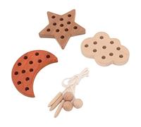 WINH Juguetes de Juego de Hilo, Juguete para Niños de Madera de Superficie Lisa en Forma de Luna en Forma de Luna para Jardín de Infantes