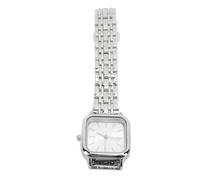 WINH Reloj de Cuarzo Cuadrado de Mujeres, Lente Transparente HD Fácil de Leer Strap de Acero de Acero Mujer Mujer Tiempo de Precisión Tiempo de Precisión para la Vida Diaria para Mujeres (Silver)