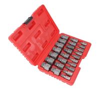 WINH Remover de Tornillo Imperial, 25 Piezas Patrón de Espiral Profundo Tornillo Roto Extractor Hex Vástago para Mantenimiento del Automóvil (SILVER)