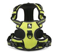 WINHYEPET Arnés para Perros True Love, sin tirón, con Clip Frontal, arneses para Coche, Ajustables con asa, Cuatro Puntos de Ajuste, Material Oxford Acolchado Reflectante, TLH5651 (Amarillo neón, M)