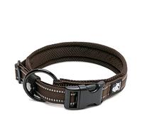 WINHYEPET Dog Collar Reflective Sandwich Lining Nylon Webbing Comfortable and Safe Adjustable Buckle Convenient Used for Walking for Samll/Medium/Large Neck Ring WHPEU25011 (Purple, M:40-45cm)