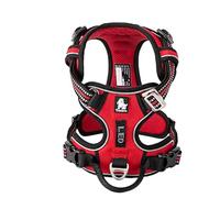 WINHYEPET True Love Arnés para Perros sin tirones Arnés para Mascotas Extra Reflectante para Perros pequeños, medianos y Grandes Ajustable de Malla Suave Acolchado Fácil Control TLH56512 Red