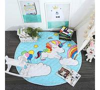 WINIAER - Alfombra redonda para juegos de bebé, alfombra para suelo o habitación de los niños, diseño de dibujos animados azul Diagnóstico del cielo