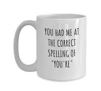 Winigolfe Design Divertida taza de gramática para novia, regalo divertido para aniversario de esposa, cumpleaños divertido para marido, taza de café de gramática, regalo para profesor de lingüística