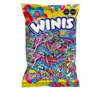 Winis Mezcla de caramelos mexicanos | Bulk Taffy Candy Mix - 1,6 kg - 150 fiestas envueltas individualmente | Surtido de dulces para el día de Pascua