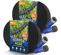 Winisok Manguera plana gruesa de 100 pies, mangueras de riego de doble capa resistentes, ahorra un 80% de agua, tubo flexible a prueba de fugas, tubo de riego por goteo para camas de jardín y césped