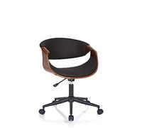 Wink Design Derby Dark Walnut - Sillón de Oficina, Metal, Nogal Oscuro, Negro, Mate, 54 x 55 x 73/83 cm
