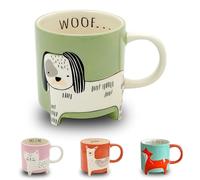 Winkee - Bonita taza de perro de animales | La dulce taza de café y taza de té en grande | Taza XXL de aprox. 450 ml | Bonita taza de café | Regalo para cumpleaños, escuela, Navidad, San Valentín