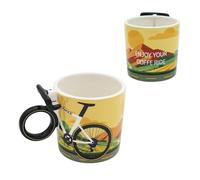 Winkee - Taza de café para bicicleta - Elegante taza de café con mango de bicicleta I Taza de té Coffee Ride I Accesorio perfecto para bicicleta