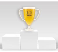 Winkee - Copa de cerveza | Vaso de cerveza personalizado | Trofeo jarra de cerveza de 0,5 L | Jarra de cerveza excepcional en forma de copa | Vasos de cerveza de trigo, vasos de setas, medio brillante