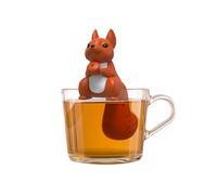Winkee - Cute Animal Teesieb Ardilla I Infusor de té para té suelto I Infusor de té divertido I Colador de té para taza I Colador de especias de silicona I Figura de animal de bola para infusiones